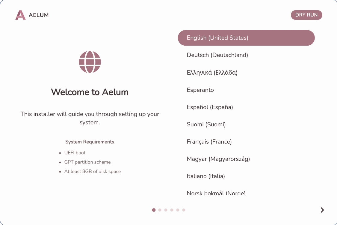 Aelum installer — answering questions and completing installation